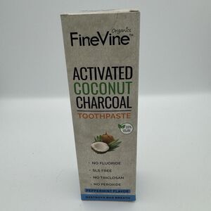 FineVine Activated Coconut Charcoal Teeth Whitening Toothpaste New In Sealed Box